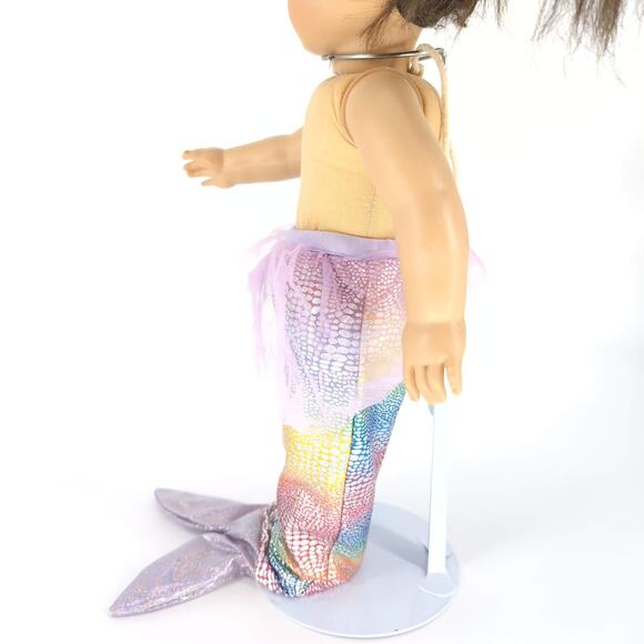 Unbranded Lilac, Blue, Green, Yellow, Red Silver Mermaid Tail for 18" Dolls -GUC - Picture 4 of 12
